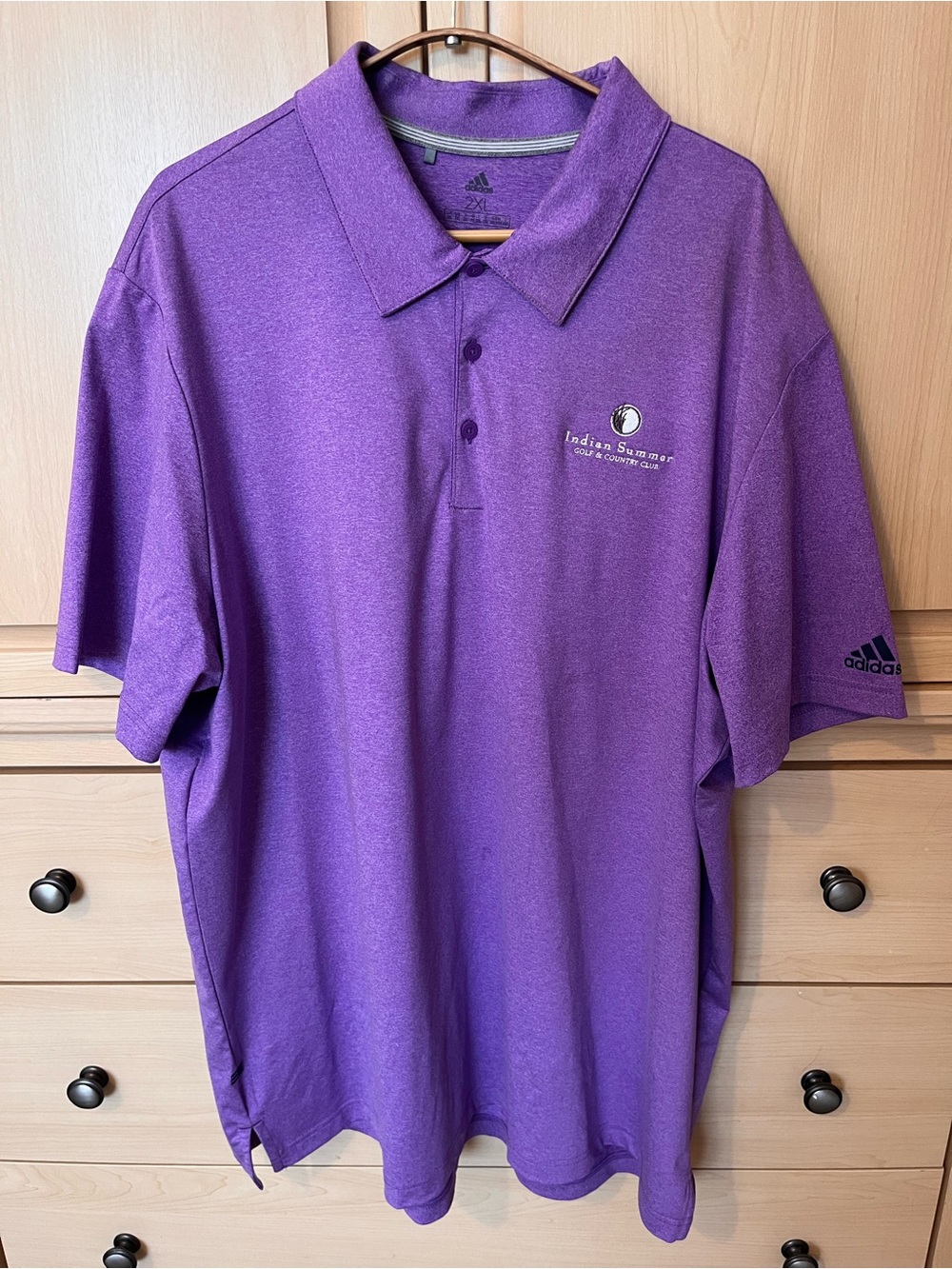 adidas Men’s Purple Golf Polo Shirt with Subtle Logo, XXL